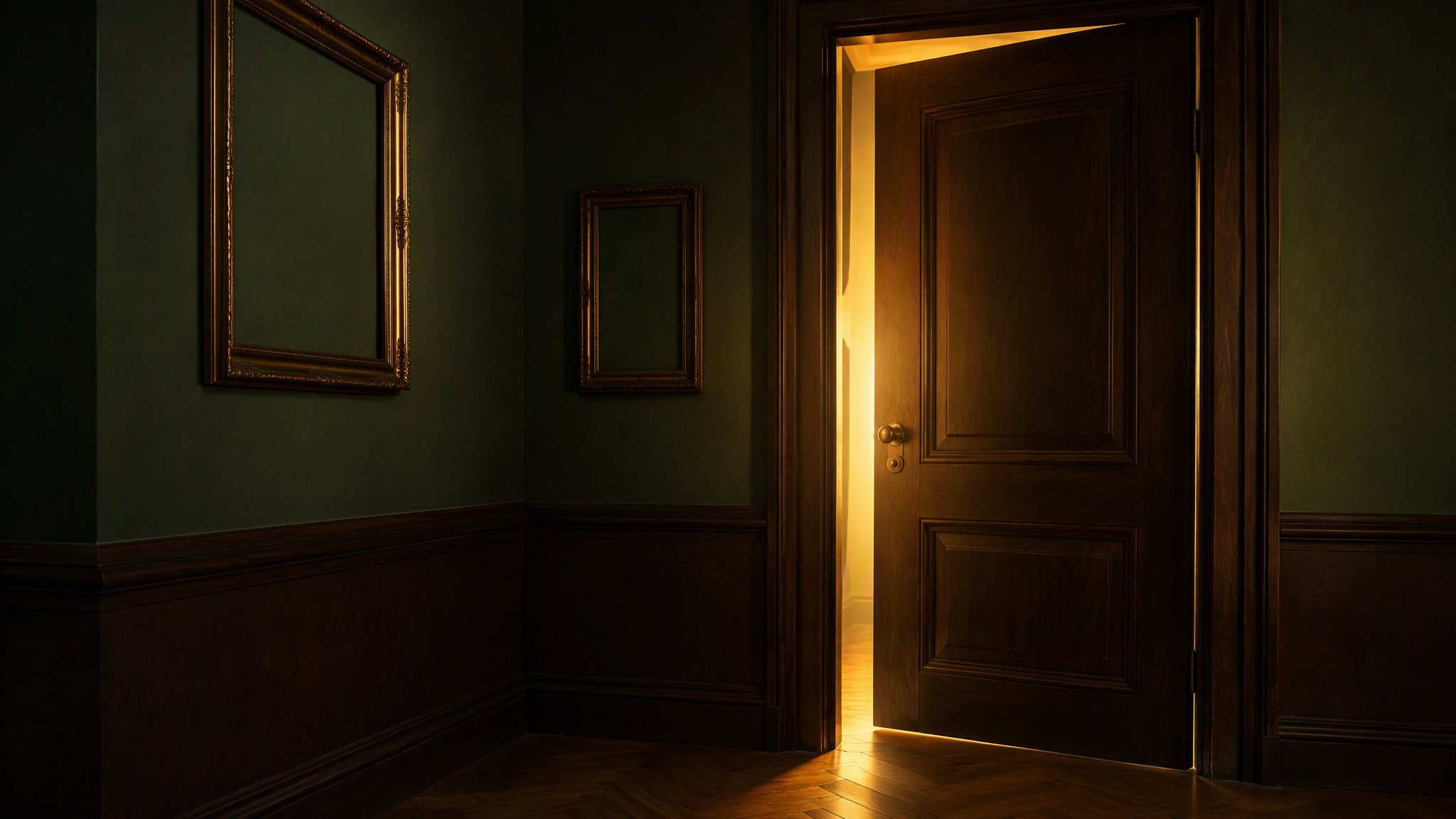 Light behind an open door